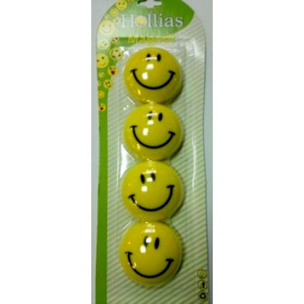 Smiley Magnets / Hymiö Magneetit, Ø 40mm, 4 kpl, keltaisia Smiley Magnets / Hymiö Magneetit, Ø 40mm, 4 kpl, keltaisia